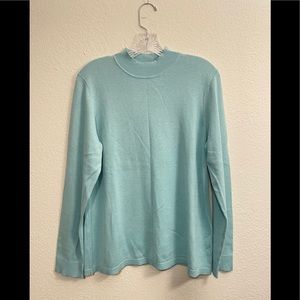 Coldwater Creek blue mock turtleneck sweater